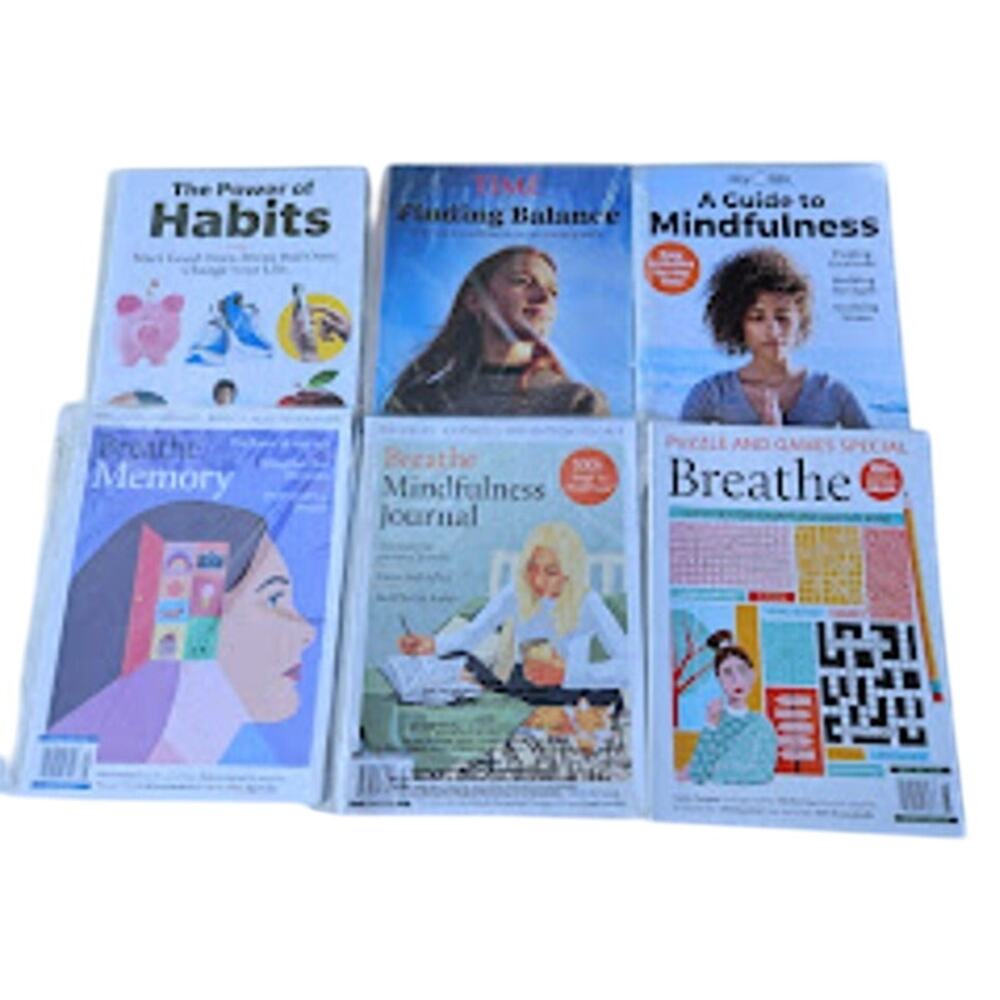 Well-Being Magazine Lot Of 6 Mindfulness Magazine Books, Journaling, Puzzles